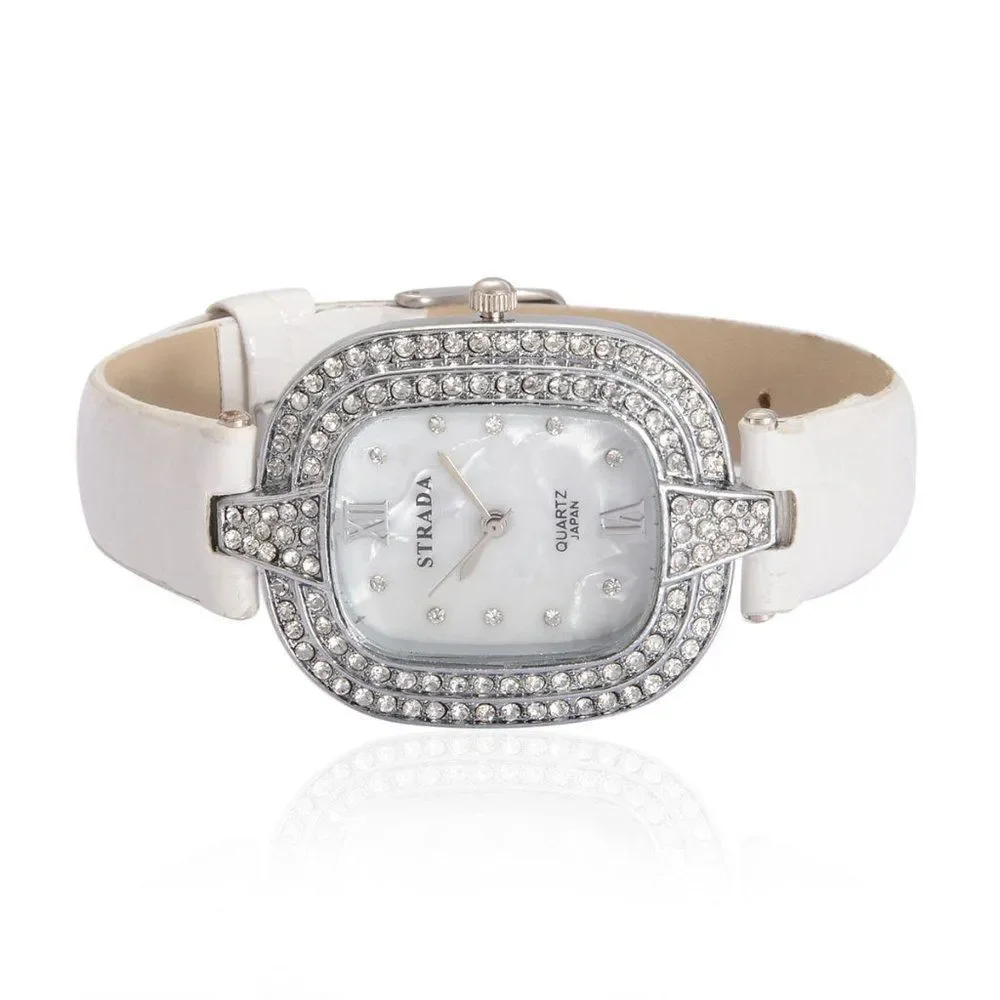STRADA Austrian Crystal Watch with Earrings